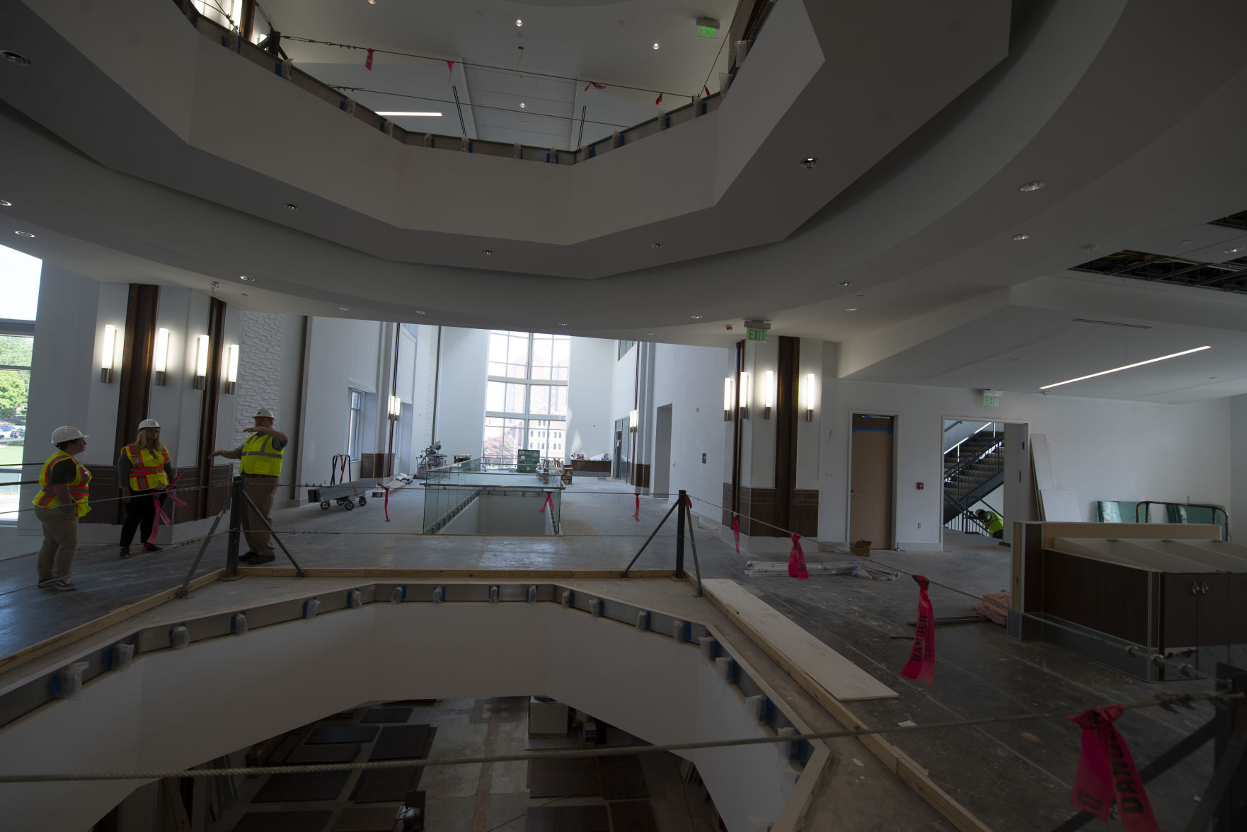 Large hole and hall, UT Student Union Tour - August 7, 2018